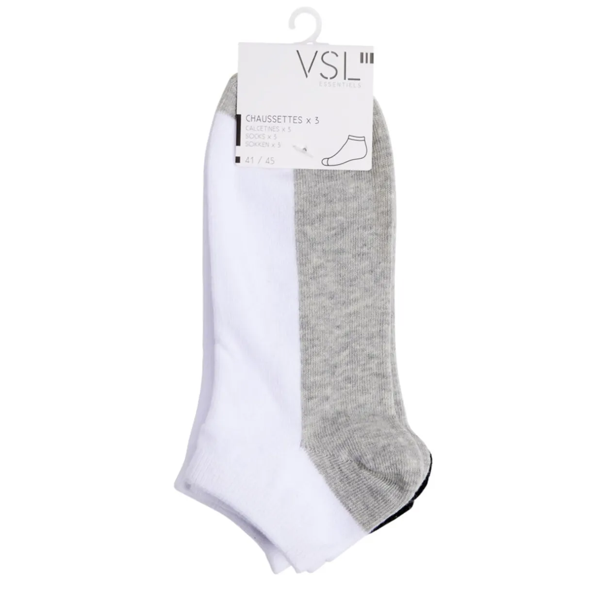 Chaussettes homme tige courte polycoton 3 paires 41/45 < Gifi Outlet