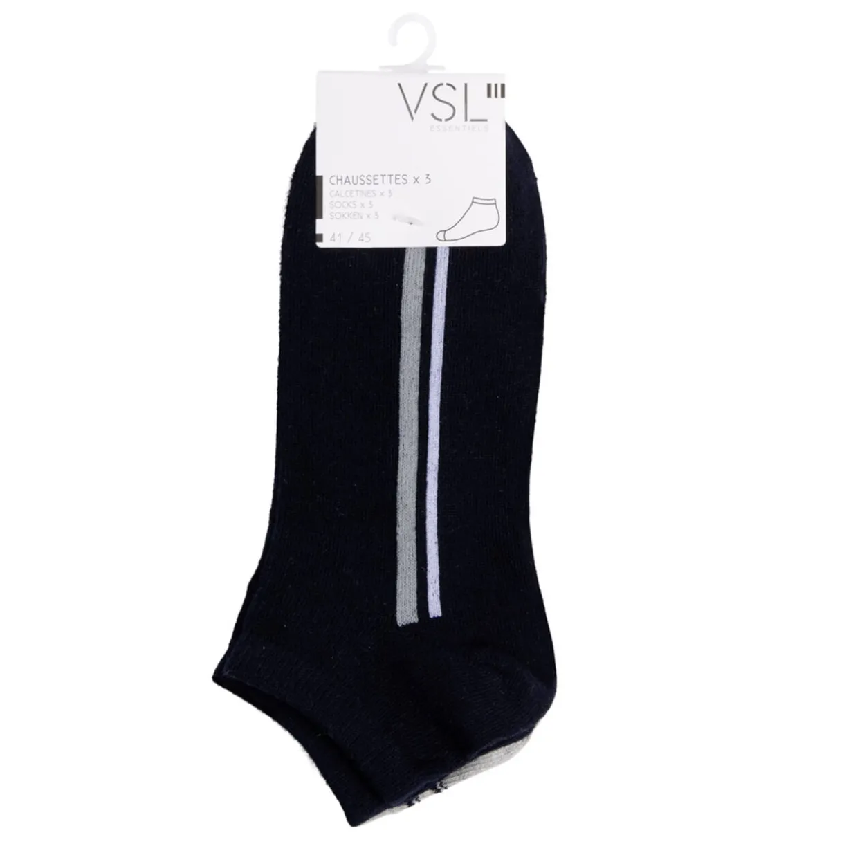 Chaussettes homme tige courte polycoton 3 paires 41/45 < Gifi Outlet