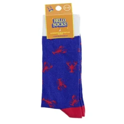 Chaussettes homme tige haute motif homard coton bleu et rouge T41/45 < Gifi Online