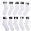 Chaussettes mixte tennis coton tige haute x10 paires (2 modèles)