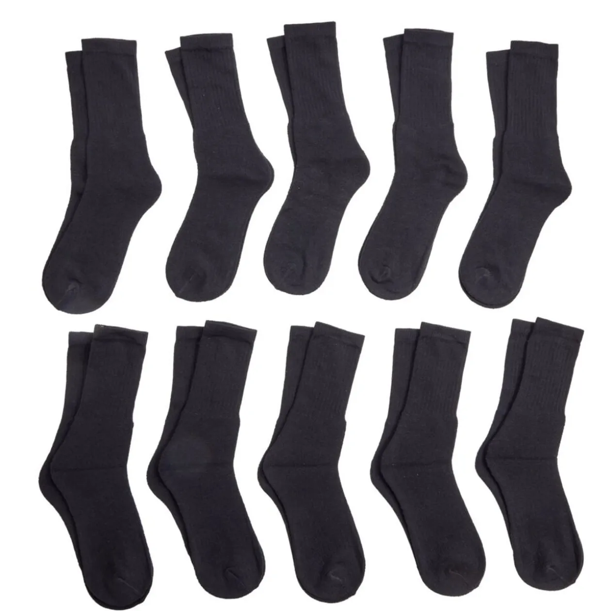 Chaussettes mixte tennis coton tige haute x10 paires (2 modèles)