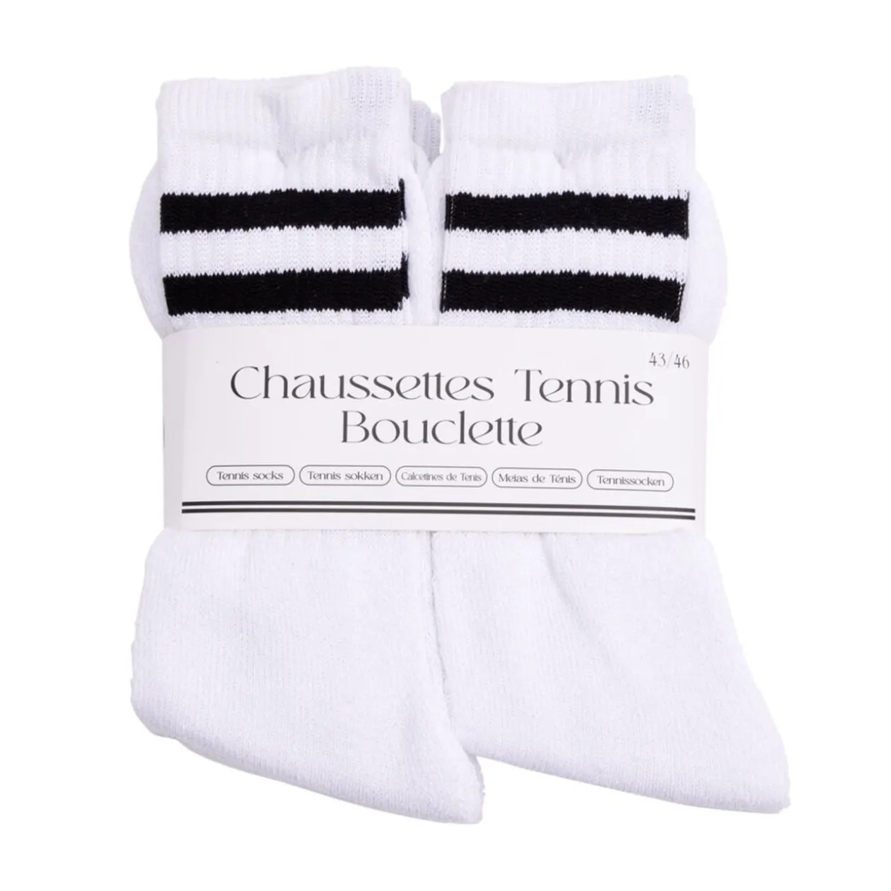 Chaussettes mixte tennis coton tige haute x10 paires (2 modèles)