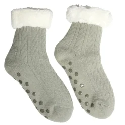Chaussettes polaires femme antidérapantes grises Taille unique