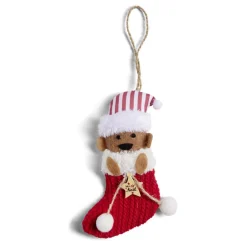 Chaussette à suspendre ourson "Mon 1er Noël" 7,5x15cm