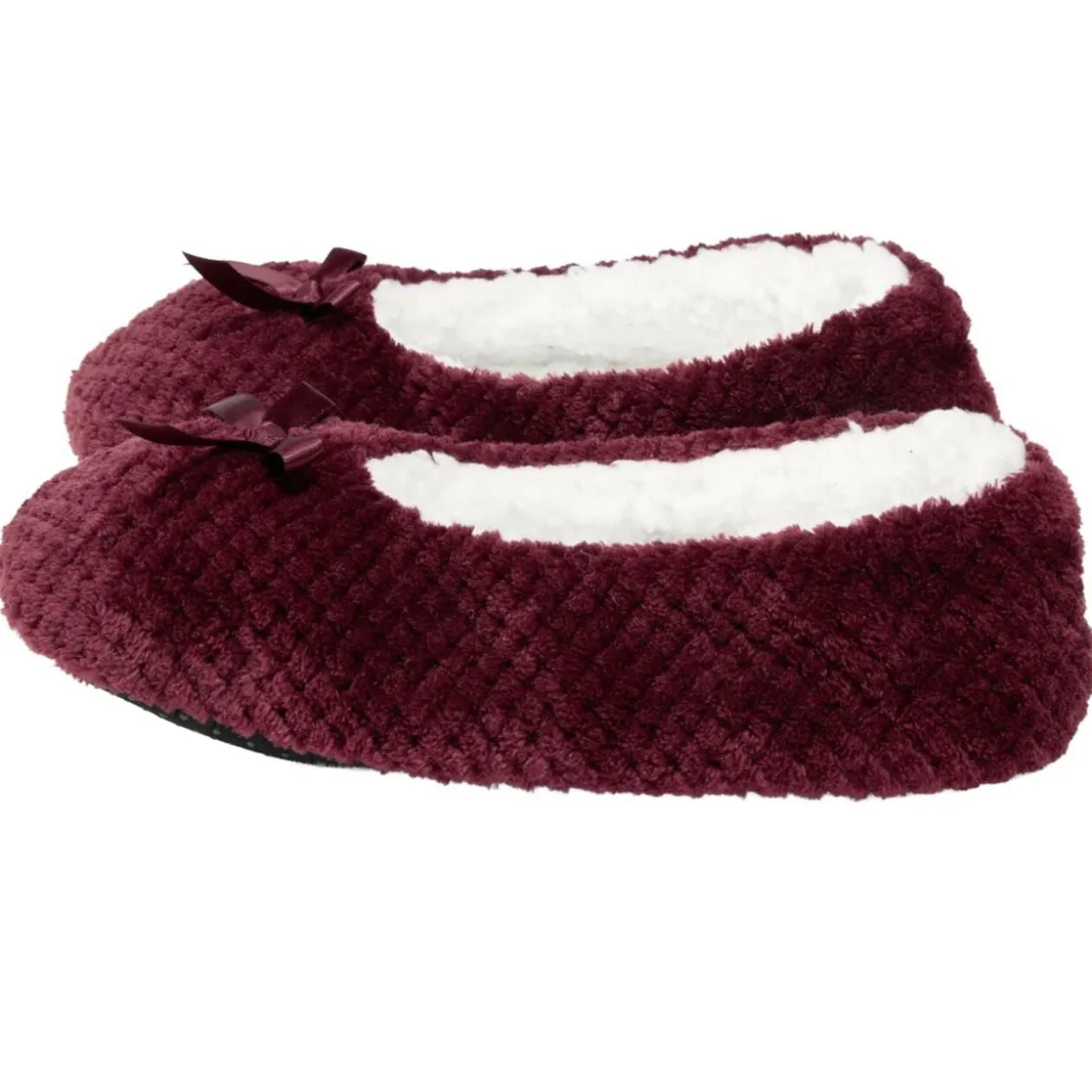 Chaussons ballerines fourrés femme rouge bordeaux 38/39