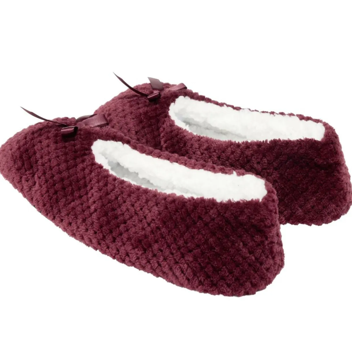 Chaussons ballerines fourrés femme rouge bordeaux 40/41 < Gifi