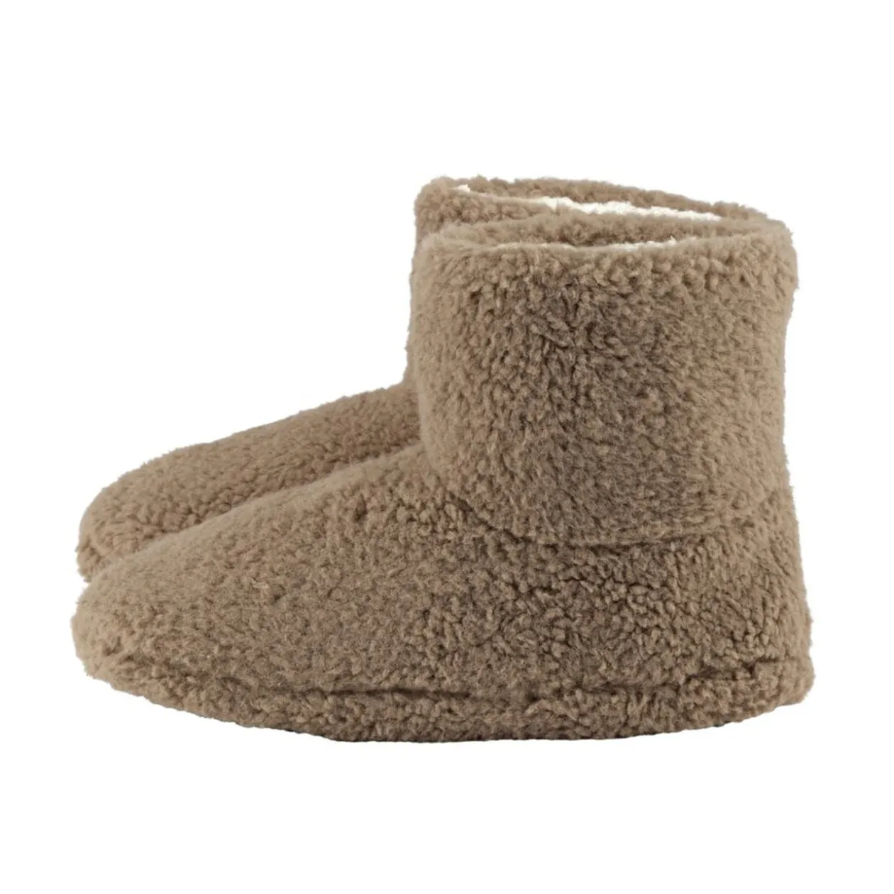Chaussons bottes bouclette polyester marron 38/39
