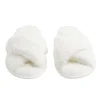 Chaussons femme blanc peluche brides croisée T36/37 < Gifi Sale