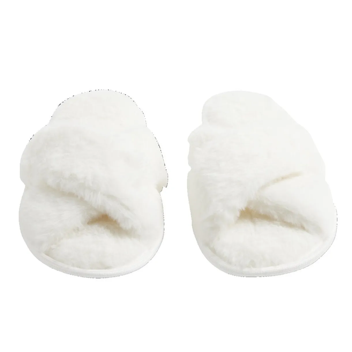 Chaussons femme blanc peluche brides croisée T36/37 < Gifi Sale