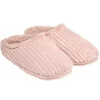Chaussons femme côtelés fourrés roses 38/39