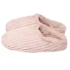 Chaussons femme côtelés fourrés beiges 36/37
