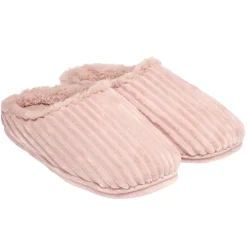 Chaussons femme côtelés fourrés beiges 36/37