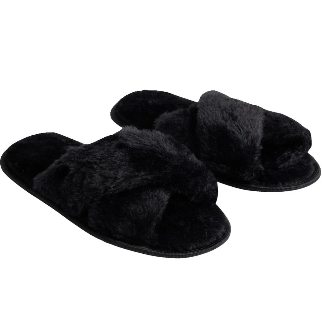 Chaussons femme noir peluche brides croisée T36/37 < Gifi Sale