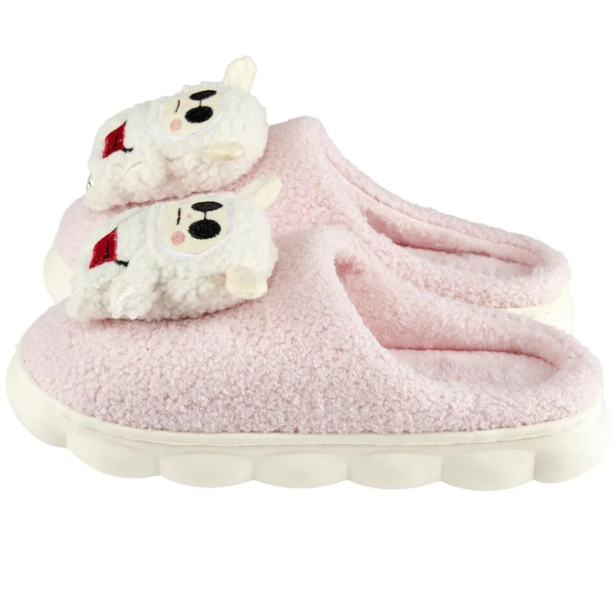 Chaussons Gromimis peluche mouton blanc et rose L30cm < Gifi New
