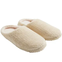 Chaussons mules unisexe blanc crème motif quadrillé T36/37 < Gifi Best