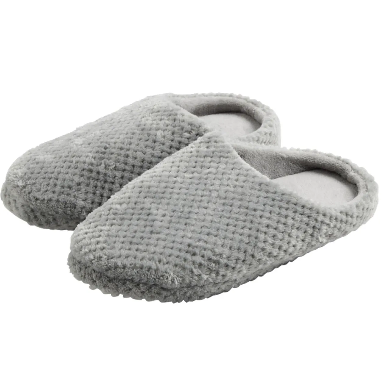 Chaussons mules unisexe gris motif quadrillé T38/39