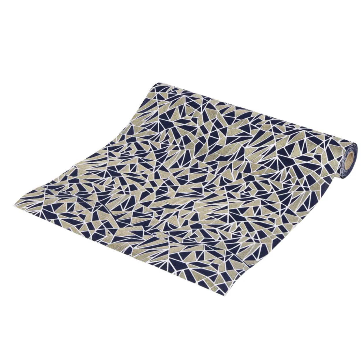 Chemin de table bleu et doré 28xL300cm