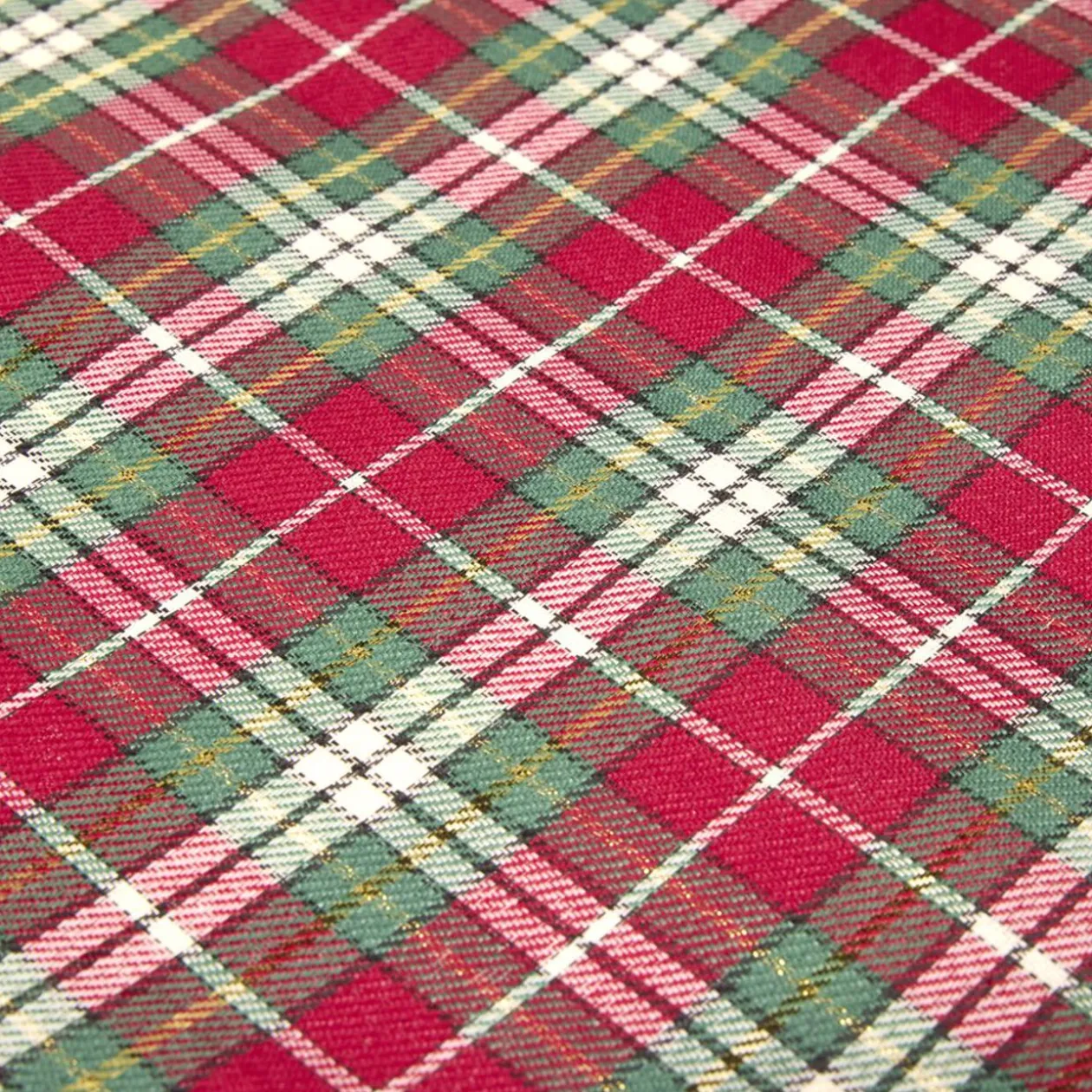 Chemin de table imitation laine imprimé tartan L300X28 cm rouge