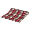 Chemin de table motif tartan rouge et vert 3m