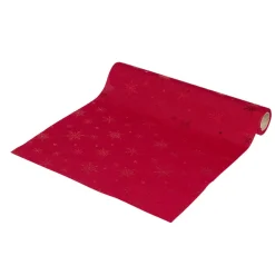 Chemin de table rouge motifs étoiles et flocons 3m < Gifi Best