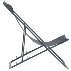 Chilienne Garden pliante avec têtière 3 positions grise 56x82xH76-90cm < Gifi Clearance