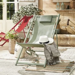 Chilienne Oxford 5 positions vert sauge 61x100xH92cm