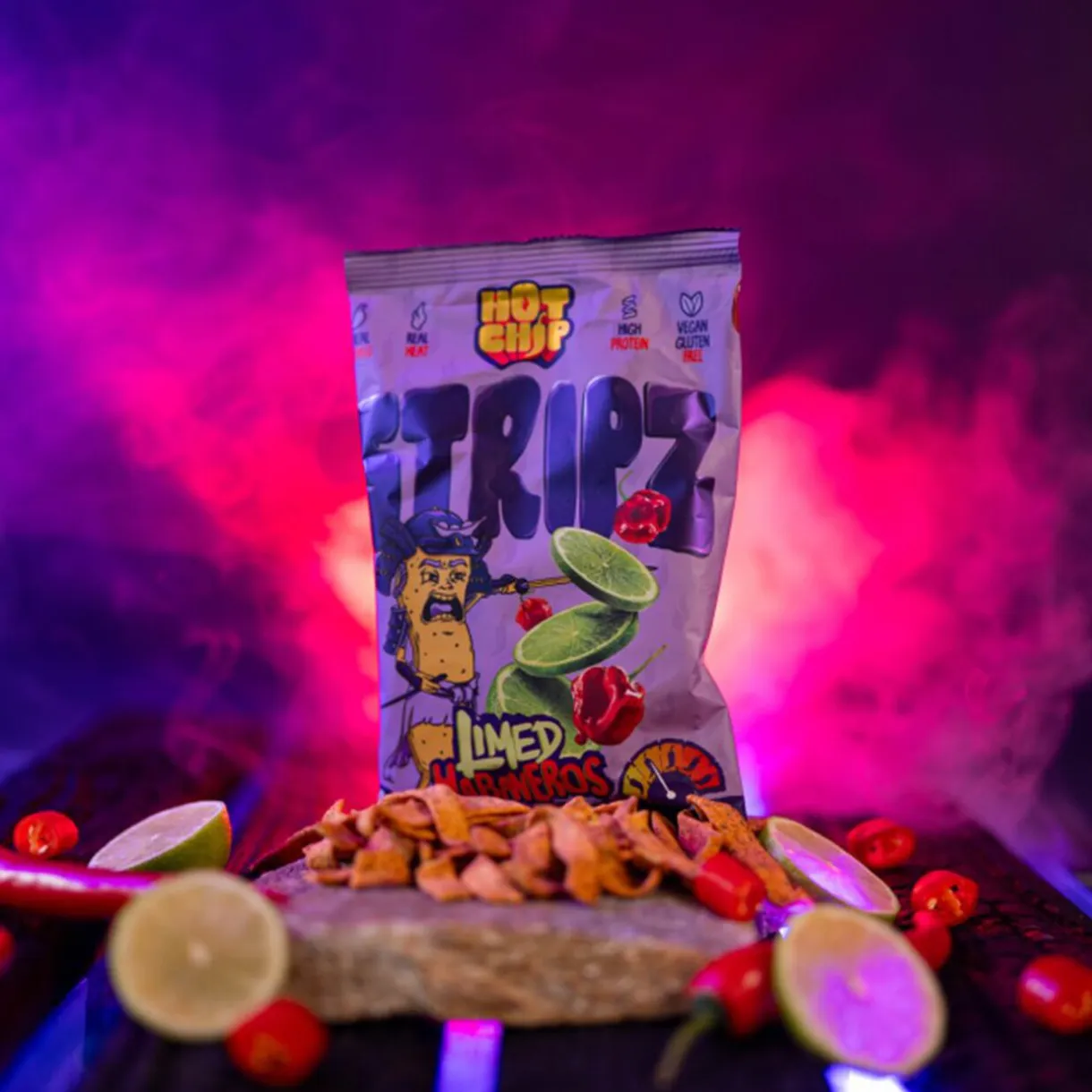 Chips piquantes Hot Chip saveur piment Habanero et citron vert 80gr < Gifi Best
