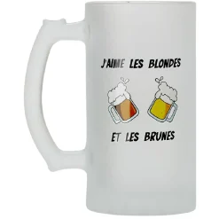Chope en verre imprimé bière humour