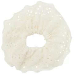 Chouchou dentelle tissu broderie anglaise blanc écru Ø13cm < Gifi Hot