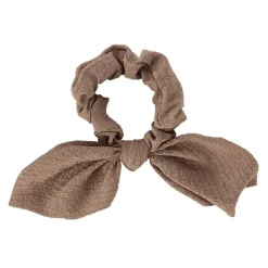 Chouchou en tissu avec noeud effet textuté Ø11xH37cm (2 modèles)