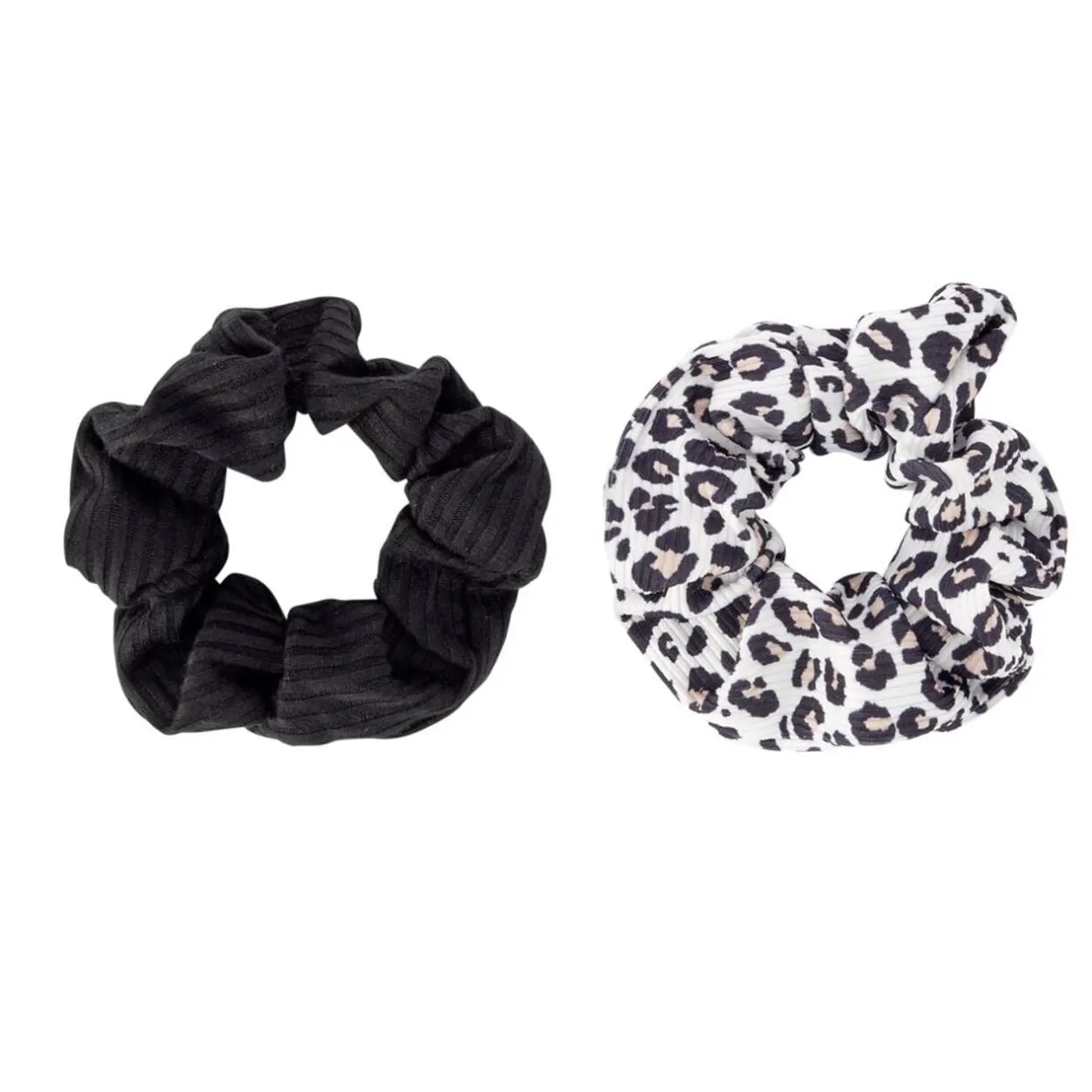 Chouchou en tissu x2 uni et léopard Ø11cm (2 modèles) < Gifi Online