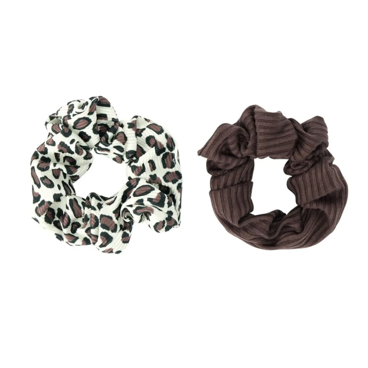 Chouchou en tissu x2 uni et léopard Ø11cm (2 modèles) < Gifi Online