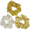 Chouchou jaune et blanc à motifs Ø10cm x3