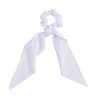 Chouchou satiné en tissu uni avec noeud long Ø8xH22cm (2 modèles)