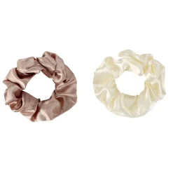 Chouchou satiné x2 en tissu uni Ø11cm (2 modèles) < Gifi