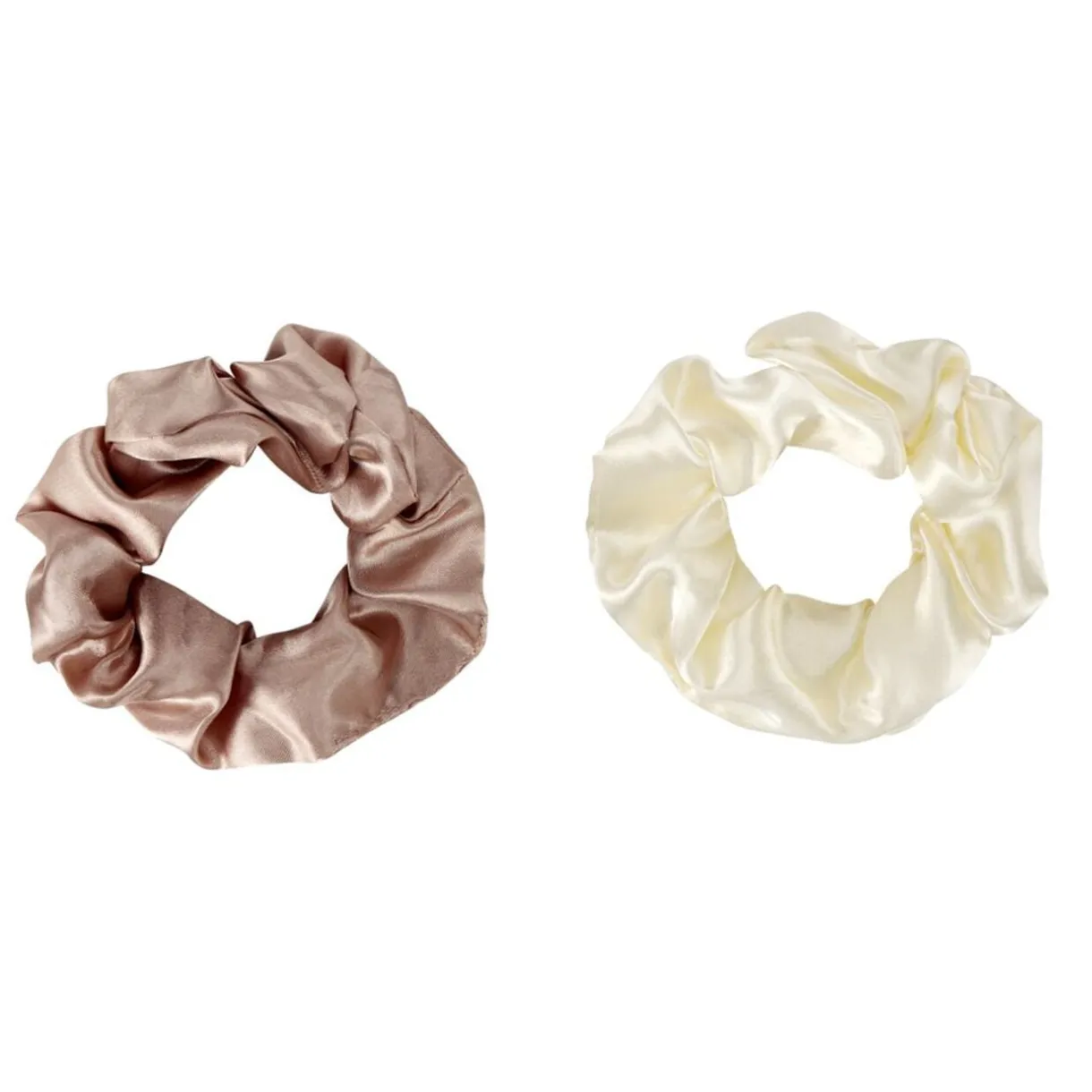 Chouchou satiné x2 en tissu uni Ø11cm (2 modèles) < Gifi