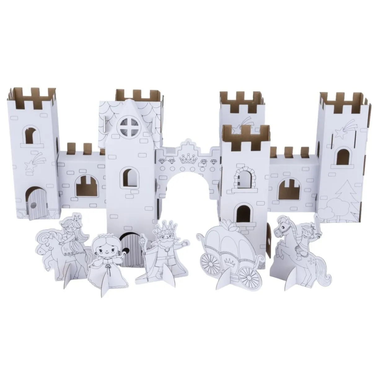Château 3D en carton à colorier (2 modèles) < Gifi