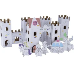Château 3D en carton à colorier (2 modèles) < Gifi
