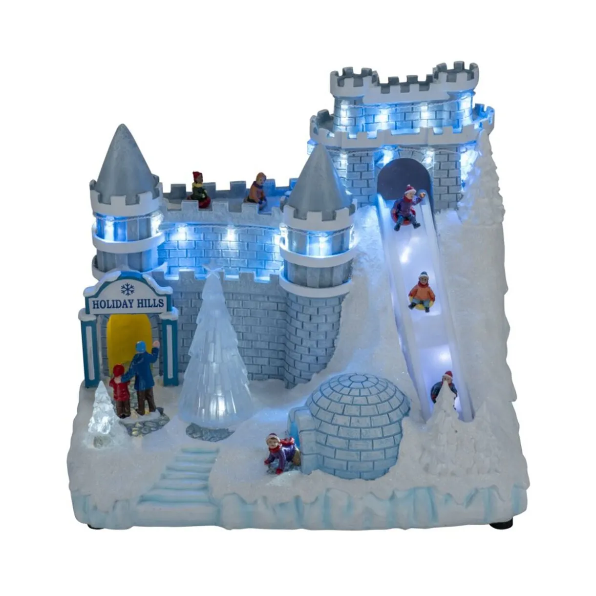 Château de Noël lumineux musical avec personnage en mouvement 31x22xH26cm < Gifi Best