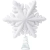 Cimier de sapin forme flocon de neige blanc 20x6xH23cm