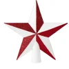 Cimier de sapin forme étoile blanc et rouge 22x2,5xH25cm < Gifi Hot