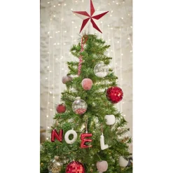 Cimier de sapin forme étoile blanc et rouge 22x2,5xH25cm < Gifi Hot