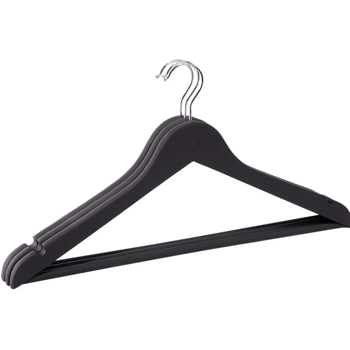 Cintre bois noir toucher doux x3 - L44,5xH23cm < Gifi Discount