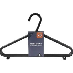 Cintre enfant plastique noir x8