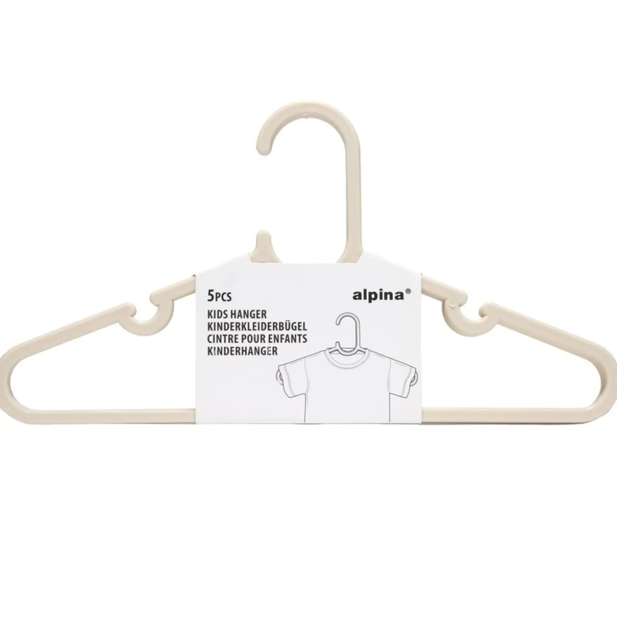 Cintre enfant x5 plastique beige L29cm