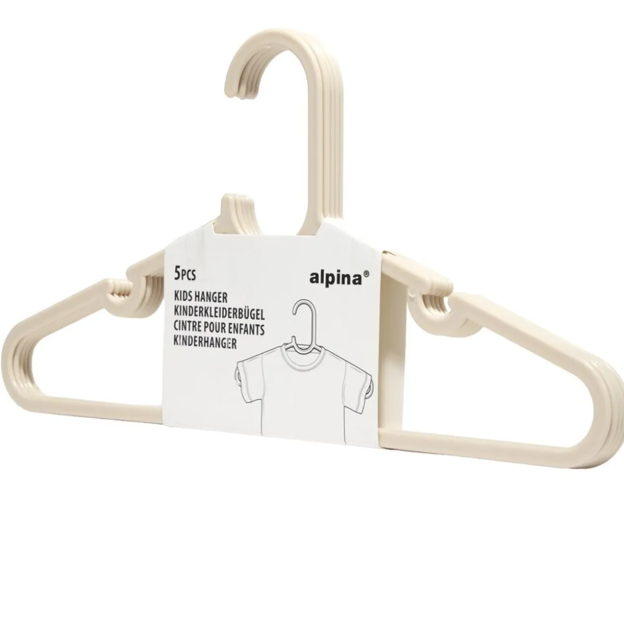 Cintre enfant x5 plastique beige L29cm