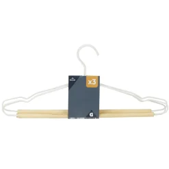 Cintre en métal blanc et bois x3 < Gifi Online