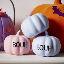 Citrouille décorative à poser pastel inscription BOUH! Ø9,4xH8cm (2 modèles) < Gifi New