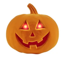 Citrouille Halloween LED floquée effet velours orange ou noire H21cm < Gifi Clearance