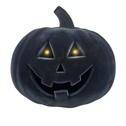Citrouille Halloween LED floquée effet velours orange ou noire H21cm < Gifi Clearance
